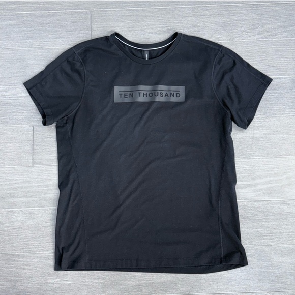 Ten Thousand Durable Logo T Shirt Black XL Short Sleeve Fitted TTKO25 Gym Run - Picture 2 of 11